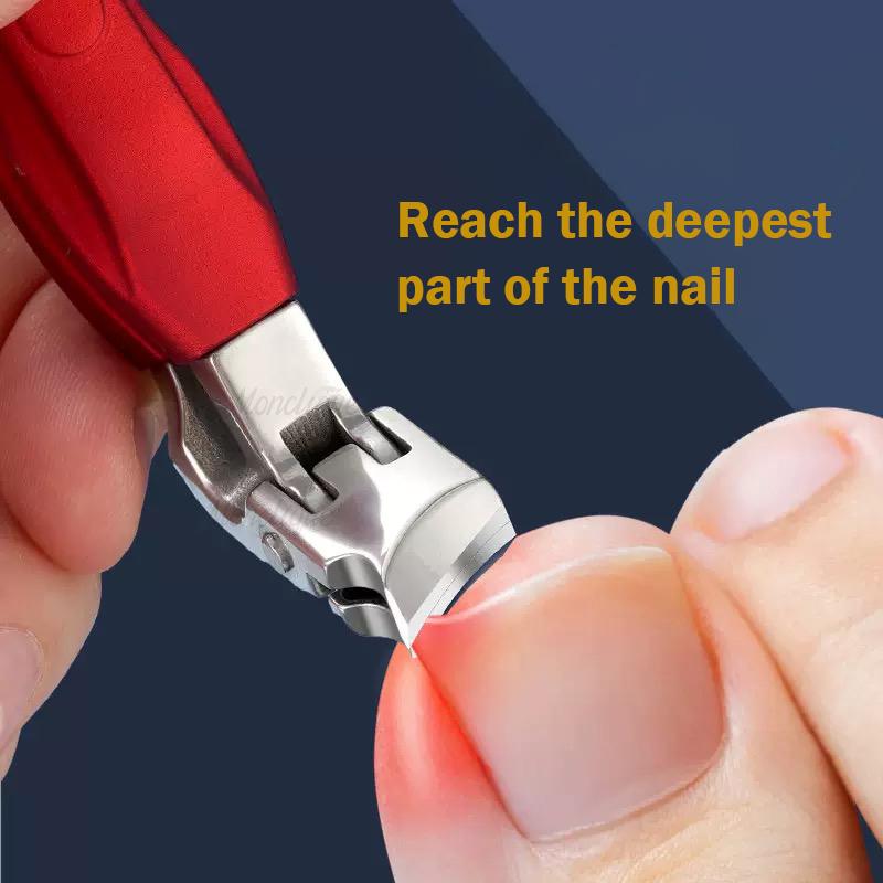 Stainless Steel Curved Nail Clippers Sharpest Nail Cutter for Adult Men Women with Swing Out Nail Cleaner