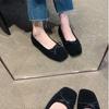 Wool version~ Versatile bow woolen light mouth ballet single shoes women's Mary Jane single shoes flat-soled fluffy shoes ladyshoes