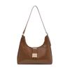 French Vintage PU Leather Underarm Bag for Women Casual Solid Color Shoulder Bag Simple Ladies Crossbody Hobos