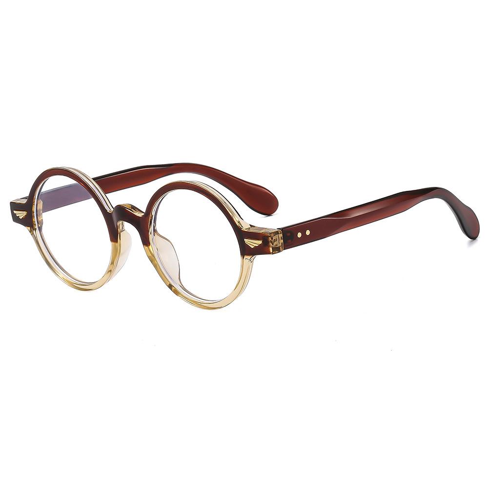 Damen Trendige Brille mit rundem Rahmen und Engelsflügel-Design - Einfache Blaulichtfilterbrille, Neuer Literarischer Stil