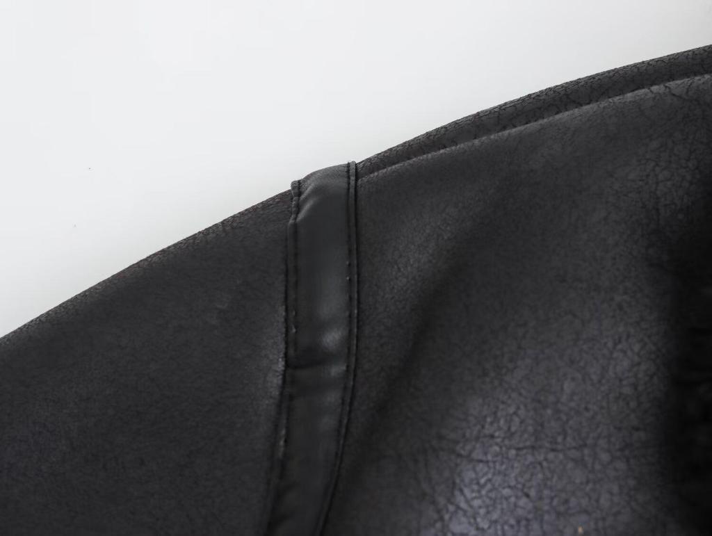 Double-Sided Thick Jacket with Zipper Accent: Turn-Down Collar European & American Women's Fashion