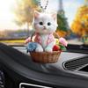 Christmas Car Accessories Hanging Decoration Lightweight Cat Shape Design with Lanyard Christmas