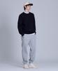 BASIC HOUSE Cable Round Neck Knit Navy Lykt7101