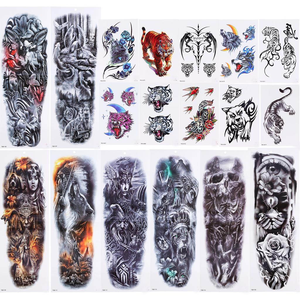 Arm Tattoo Sticker Men Women Waterproof Party Fashionable Exquisite Pattern Temporary Tattoo Sticker Set