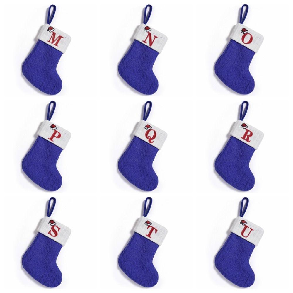 Large Capacity Christmas Alphabet Knitted Socks Thickened Candy Gift Bags  Xmas Gift