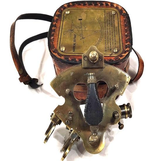 Nautischer Schiffssextant Marine Sextant Vintage Messing 7,62 Marine Sextant Rotes Leder
