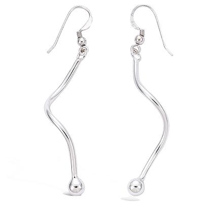 [F6213] - Silver 'Choréographie' Silver Earrings (rhodium-plated) - 50x4 Mm