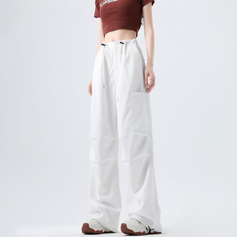 Overalls Women's Autumn High Waist Skinny Loose Straight Paratrooper Pants Lazy Quick Drying Casual Wide Leg Sweatpants
