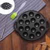 Cast Iron Takoyaki Pan Nonstick Grilling Pan Cooking Plate Takoyaki Maker with 15 Compartment Holes for Baking Cooking
