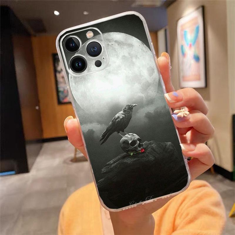 

Phone Case For iphone 17ProMax Air 16 15 14 13 Pro Max 15 16 Pro 15Plus Animal Bird Crow Art Pattern iphone 13