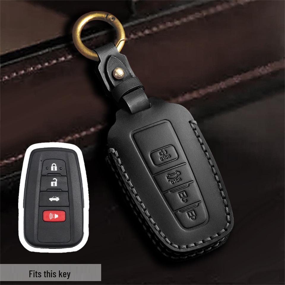 Genuine Leather Key Cover for Toyota Corolla, Camry, RAV4, Wildlander, and Asia Dragon.