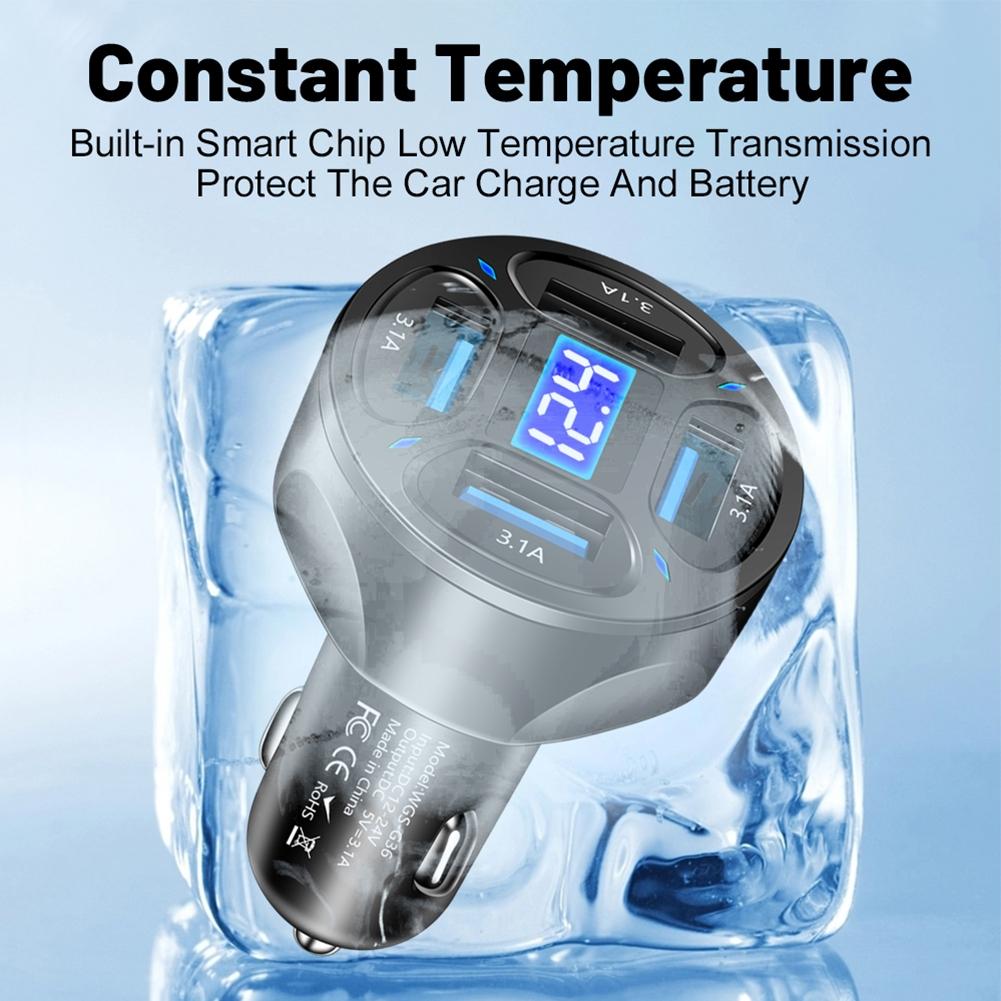 Car Charger Charger 12-24V 4Ports USB Car Charger Adapter Fast Charger Brand New