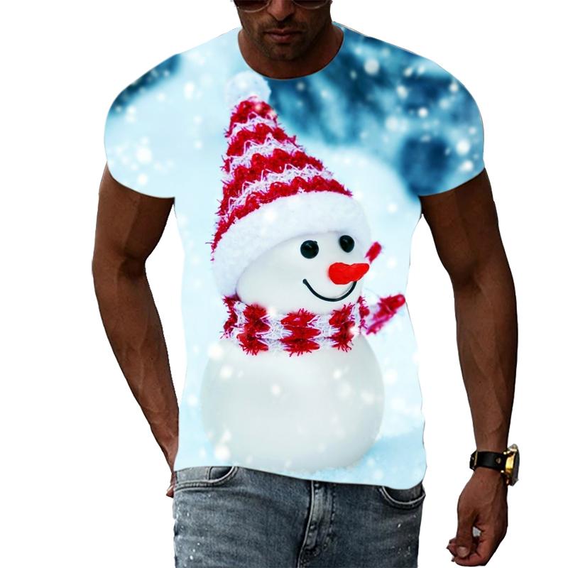 New Unisex Celebrate Christmas T-shirt With Print Fashion Casual Creative Trend Men's T-shirt Summer Interesting Hip Hop Tshirt