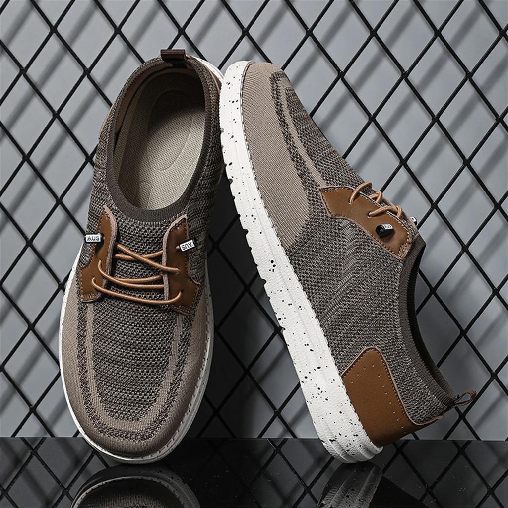 Men's Le Fu Shoes, Men's Casual Formal Shoes, Black Spliced Mesh Surface, Lightweight and Durable, Outdoor Hiking Shoes