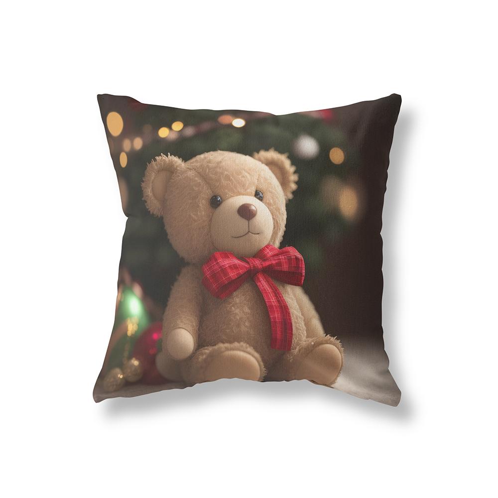 Cute Snowman Merry Christmas Print Pattern Cushion Cover Home Living Room Sofa Decoration Square Pillow Pillow Cover