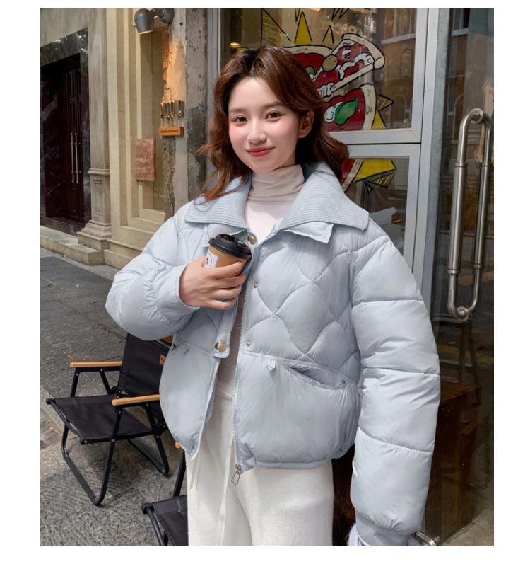 Knitted Double Collar Short Warm Jacket