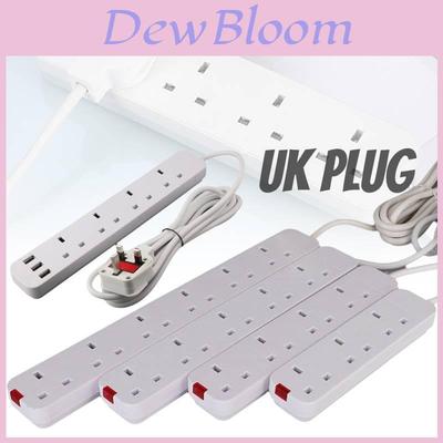 13a British Power Strip With 3 Meter Extension Cord And Multiple Outlets For Enhanced Convenience