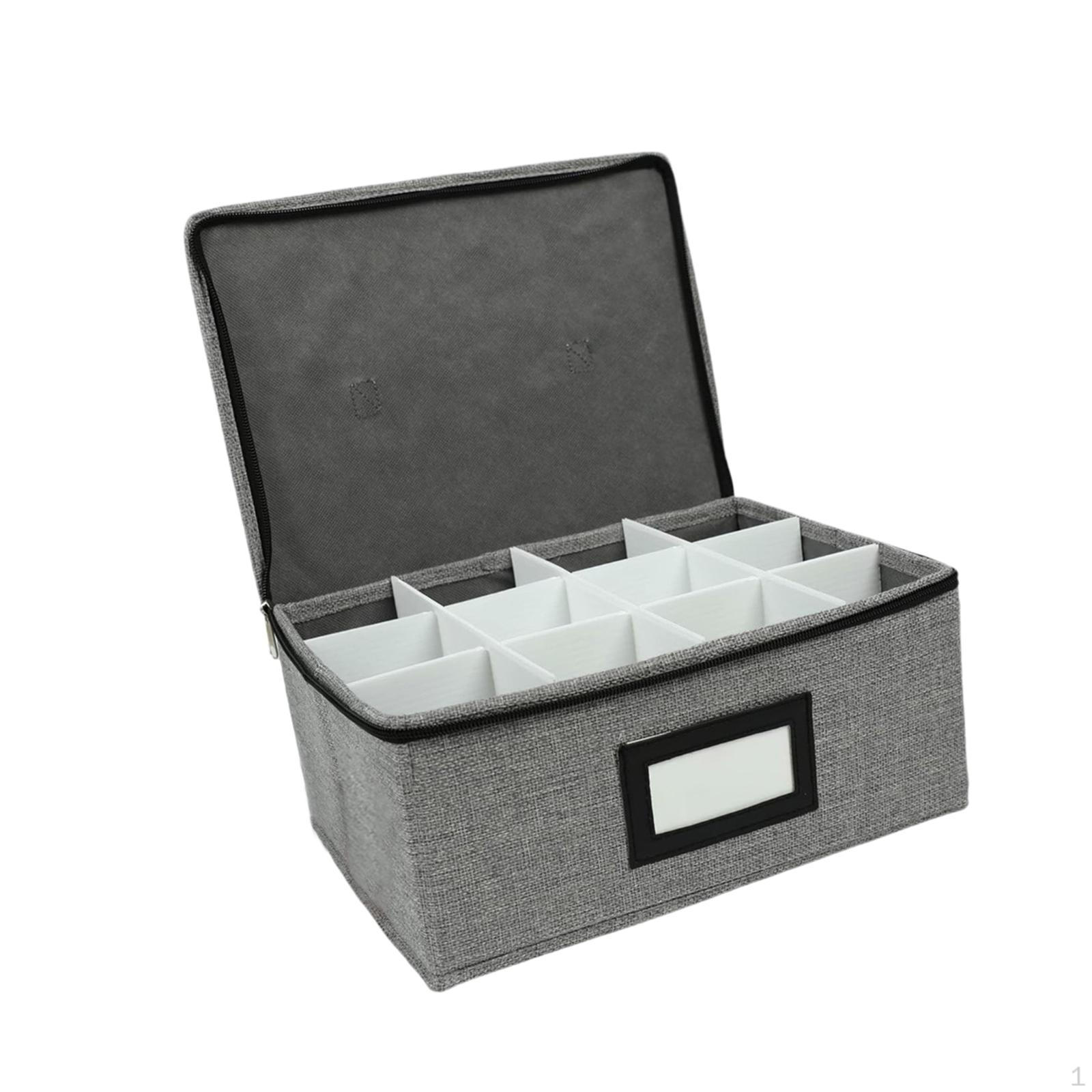 

Wine Glass Storage Box with Dividers Wineglass Holder 12 Cells Drinkware Bar