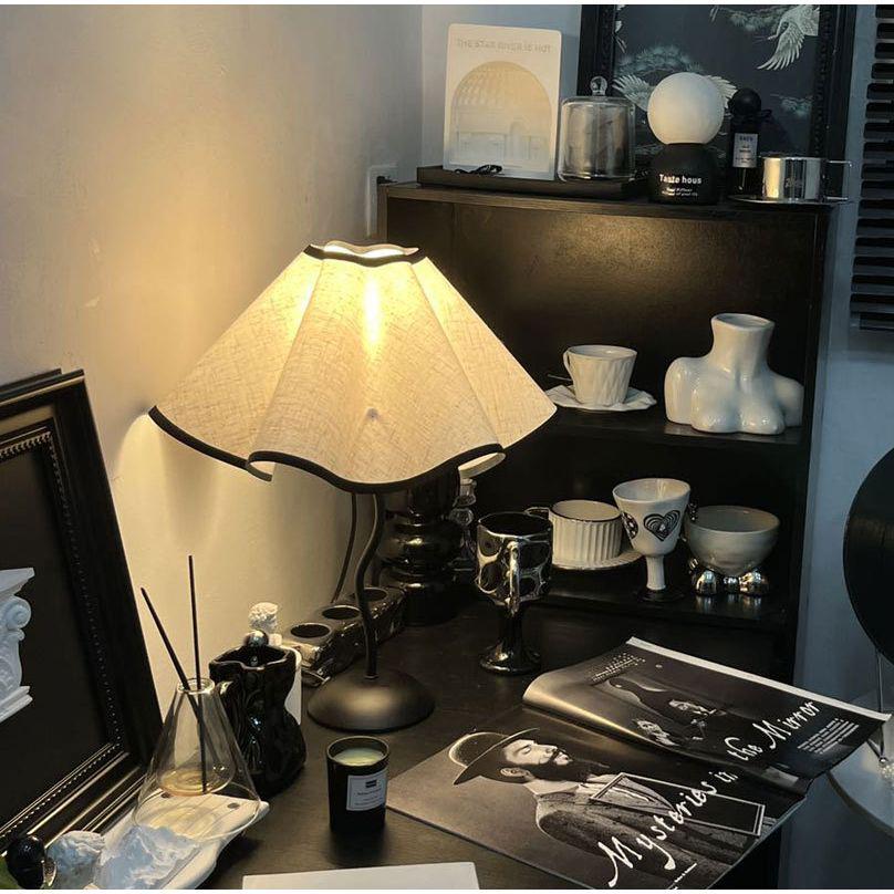 Modern Minimalist Petal Umbrella Desk Lamp - S-Shaped Iron Art for Bedrooms & B&Bs