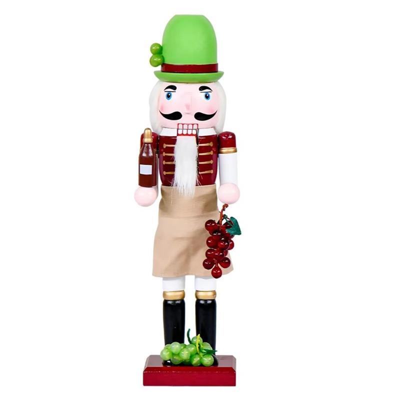 

A84E-Wood Figurine Ornament Christmas Nutcracker Decor For Game Room Fireplace Bedside Bedroom Kitchen Dining Thanksgiving