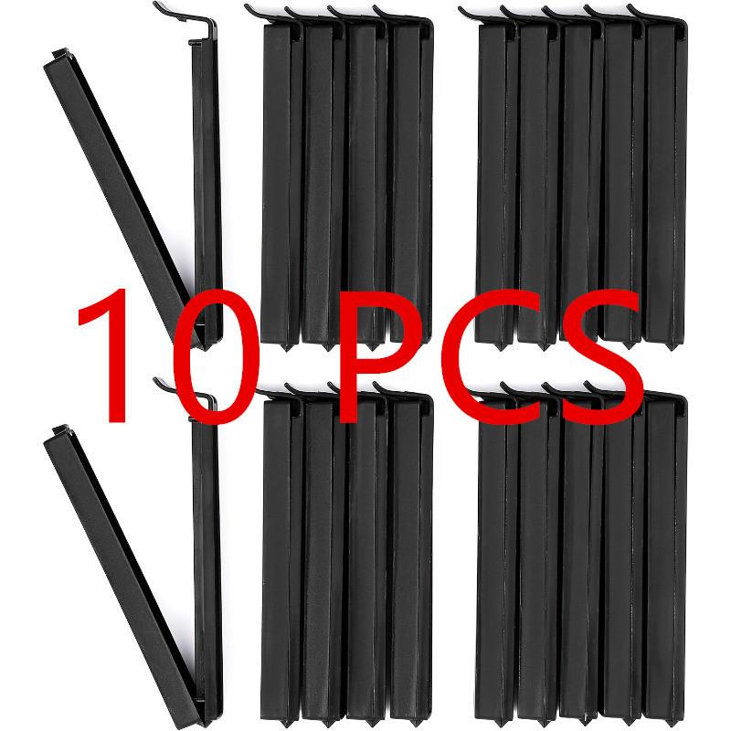 10pcs Black Plastic Bag Clips - 4.33 Inches Length, Durable Food Storage Sealing Clips for Freshness and Organization 10pcs
