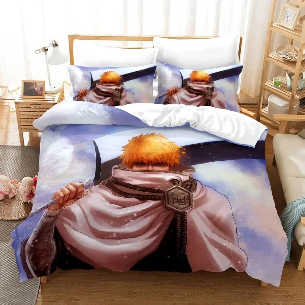 Comforter Anime Bleach Toushirou Ichigo Bedding Set 3D Printed Suitable For Bedroom Kids Home Textile