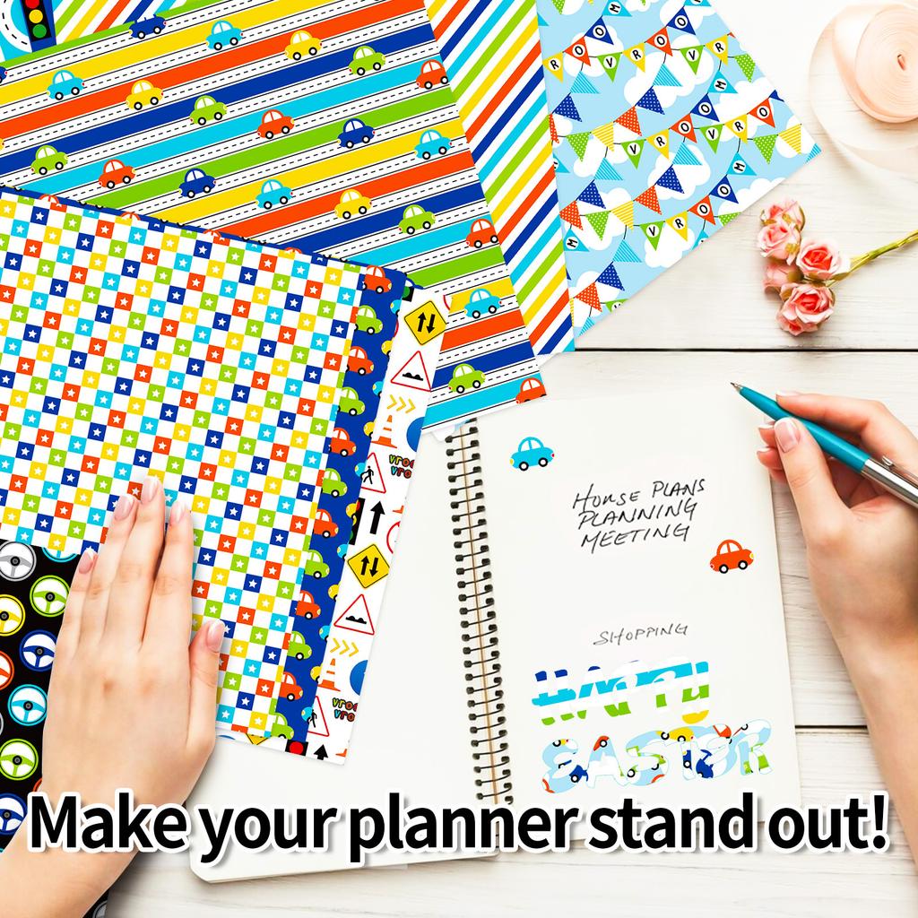 12 Packungen Blaue Streifen Niedliches Windmaterial Papier DIY Handkonto Hintergrundpapier