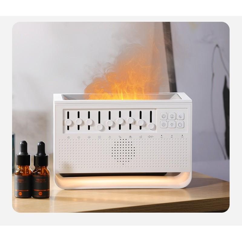 800mL Large Capacity Flaming Aroma Diffuser Humidifier Home/Office Desk Decor LED Flame Effect Essential Oil Diffuser