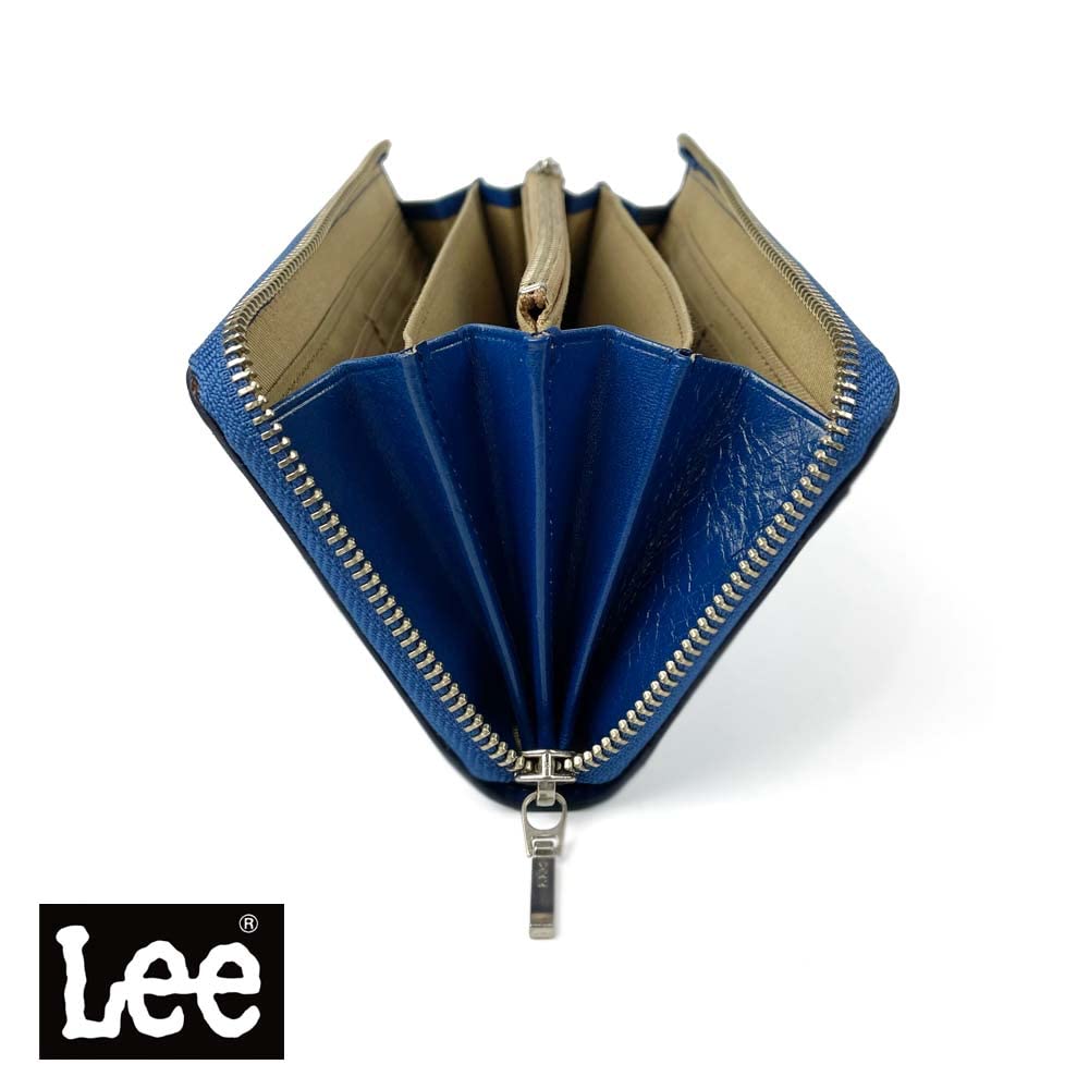 Lee Colors Premium Italian Leather Round Zipper Long Wallet [8 Available] (0520232a) (Red)