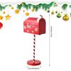 Festival Santa Mailbox For Christmas Decorations Metal Letter Box With Wooden Base Indoor Outdoor Holiday Decoration