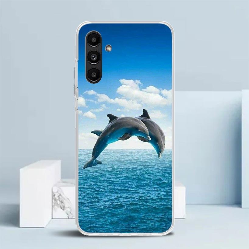 Ocean Animal Cute Dolphin Phone Case For Samsung Galaxy A17 A37 A57 A16 A15 A14 A13 A56 A55 A54 A53 A36 A35 A34 A33 A26 A25 A24