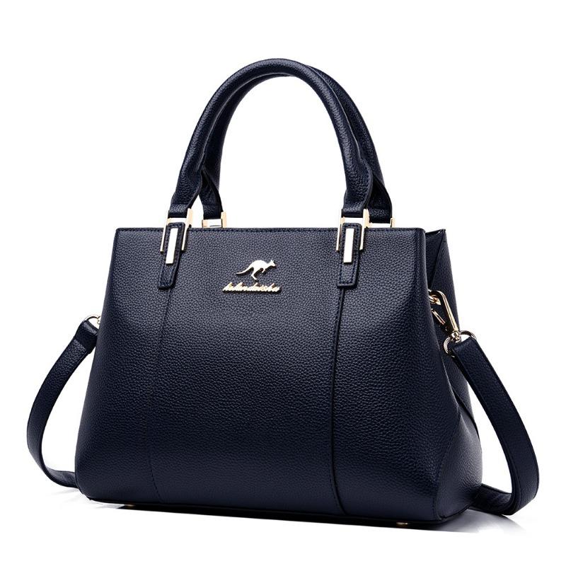 

omen s bag real soft leather handbag women s shoulder messenger bag large capacity bag fashion handbag синій