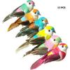 12pcs Vibrant Artificial Feather Bird Ornaments with Clip Collectible Figurines Colorful Bird for Craft Tree Ornament Decoration