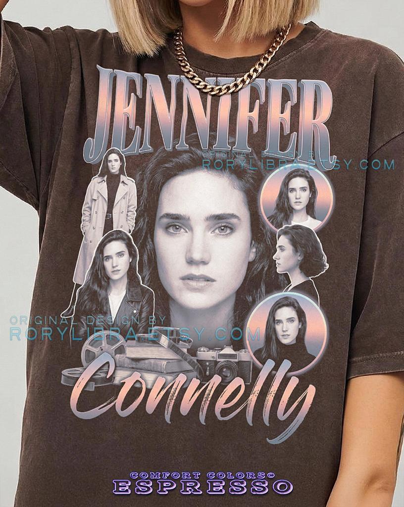 Jennifer Connelly Vintage Actress Retro 90s Celebrity Graphic Comfort Colors® Tshirt, Hollywood Icon Fan Apparel Gift Tee