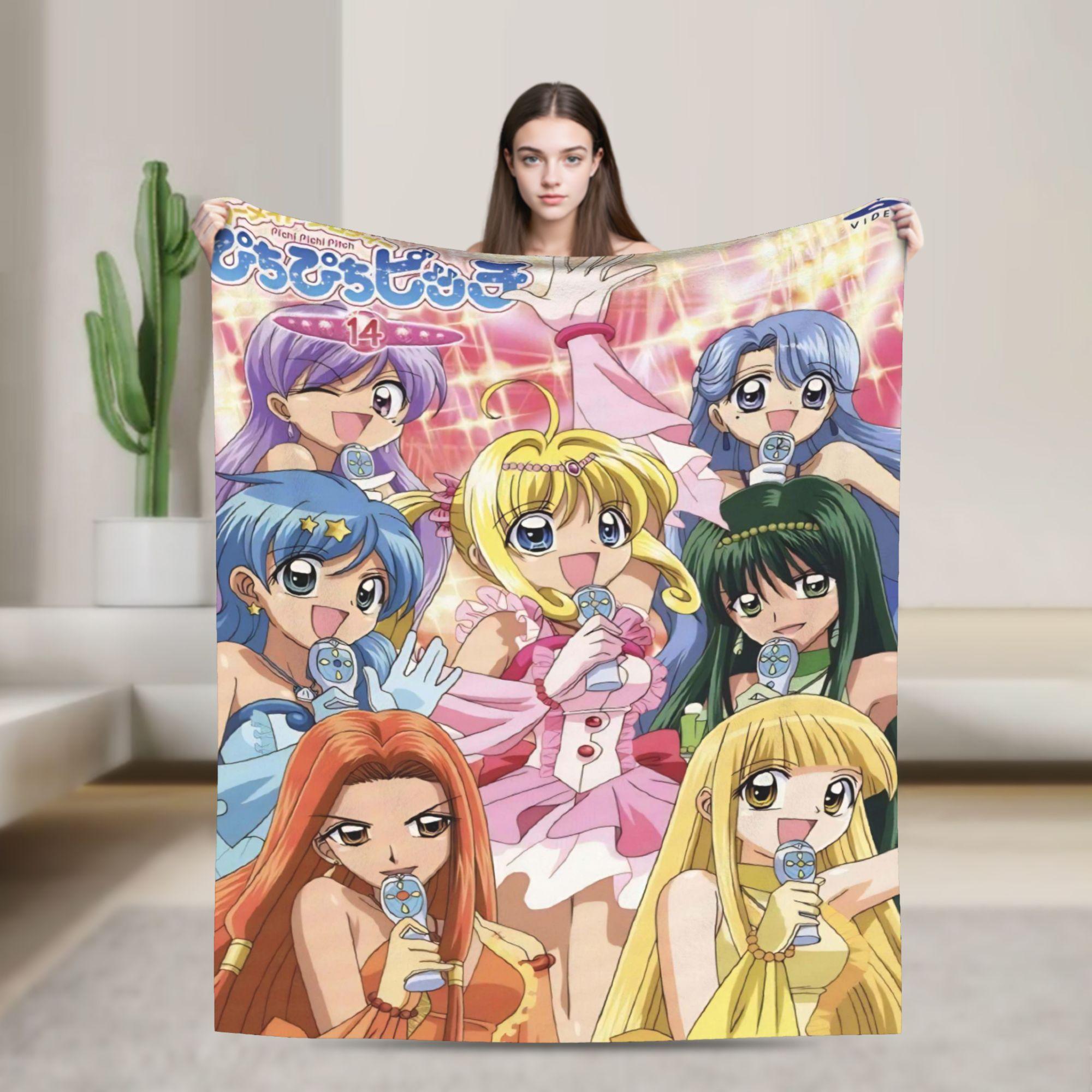 

Mermaid Melody Pichi Pichi Pitch Blanket Quality Soft Throw Blanket Winter Child Couch Chair Funny Bedspread 75cmx90cm