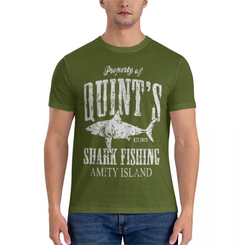 brand tshirt men cotton t-shirt Quints Shark Fishing Amity Island Essential T-Shirt graphic t shirts o-neck t-shirt