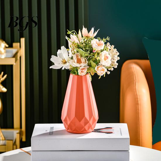 Modern Vase Flower Geometric Design Holder Smooth Surface Floral Stylish Nordic for Table Home Decoration