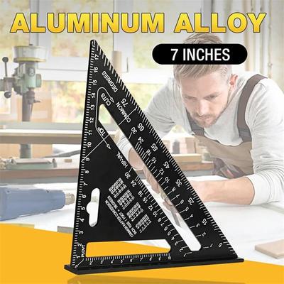 7-Zoll Metrisches Dreiecklineal Hohe Präzision Aluminiumlegierung Winkelmesser Rahmenbau Layout Messwerkzeug für Ingenieur Zimmermann