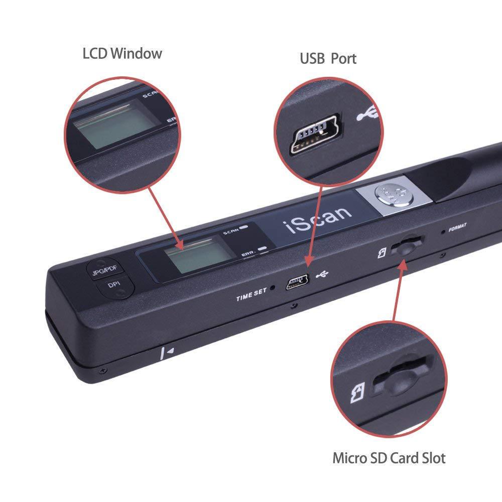 ISCAN Portable Handheld HD Color Scanner for A4 Documents and Photos