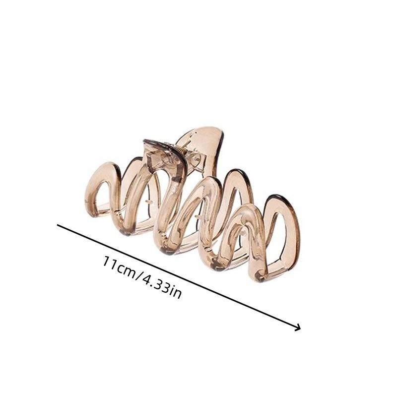 Large Acrylic Hair Clip Women Wavy Amber Premium Shark Clip Simple Versatile Hair Accessories