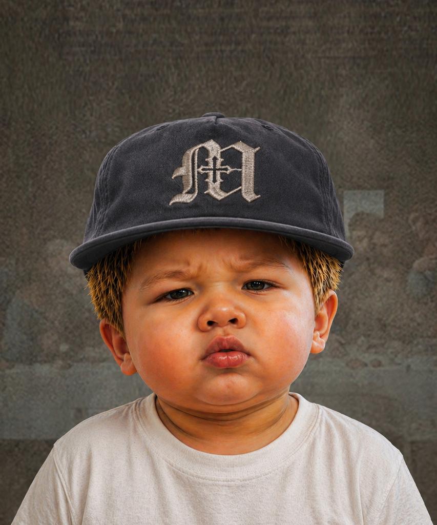 Mikael1991 Cross M Twill Cap, Charcoal