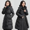 Lightweight Fluffy Hooded Jacket Warm Solid Color Casual Coat Medium Length Loose Sports Cotton Fabric High Quality