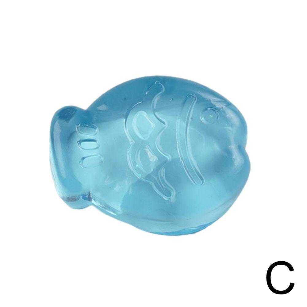 

Мини-игрушка Fidget Toy Toys Mochi Ice Block Ball Игрушка-куб для снятия стресса Прозрачная лапка кошки и рыбы Kawaii Relie C1Q2 blue-one-size