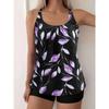 2026 Sexy Strappy Tankini Floral Printed Swimsuit Women Two Pieces Shorts Swimwear Female Bathing Swimming Suit Beachwear Summer