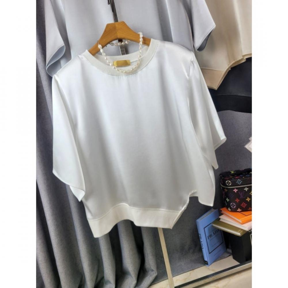 C S In The Room ShorT Sleeve T ShirT wiTh Shoulder padS aSymmeTriCal Hem 4Color