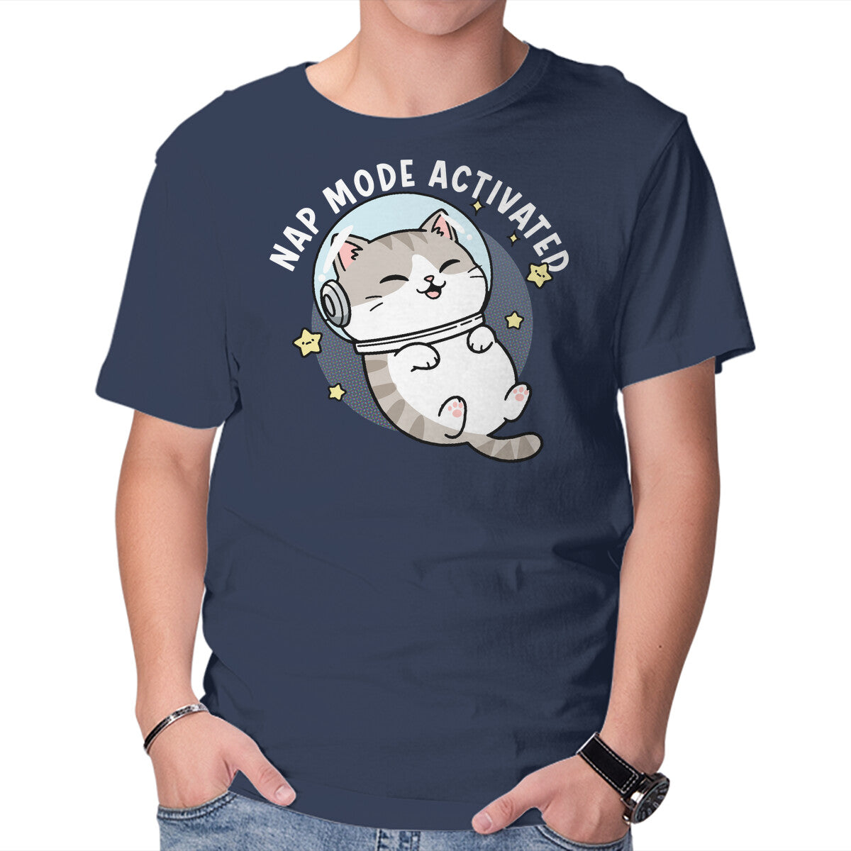Unisex Crew Neck T-Shirt Zero‑Gravity Snooze Graphic Short Sleeve Casual Tee XL