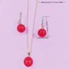 Set Collana e Orecchini con Perline Rosse Stile Coreano - Gioielli Eleganti e Dolci