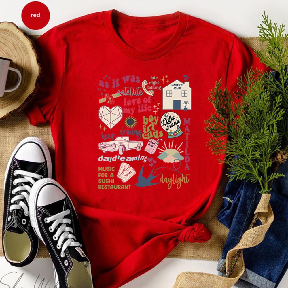 Harrys House Music List Tshirt As It Was HS TPWK Shirt Women Y2k Style Vintage Graphic Tee Love on Tour 2023 Tees Fans Gift