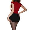 Sexy lingerie ol secretary uniform black silk slim fit hip skirt women's pure passion robe suit