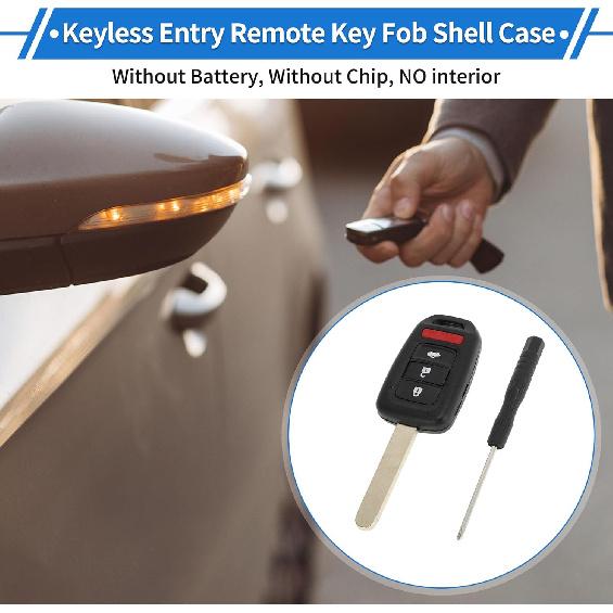 Key Shell Case for Honda Civic 2014-2015 for Honda Accord 2013-2016 Keyless Entry Remote Key Fob Replacement Case 4 Button